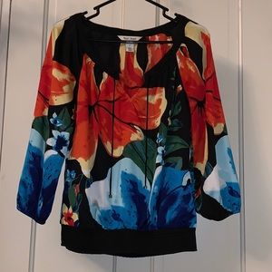 White House Black Market - floral blouse